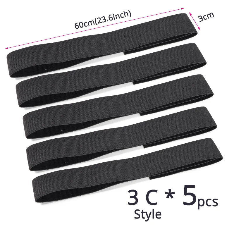 5Pcs/Lot Edge Melt Band For Wigs 60Cm Elastic Band For Hair Black Wig Headband Lace Band For Edge Wig Accessories Tool Wholesale