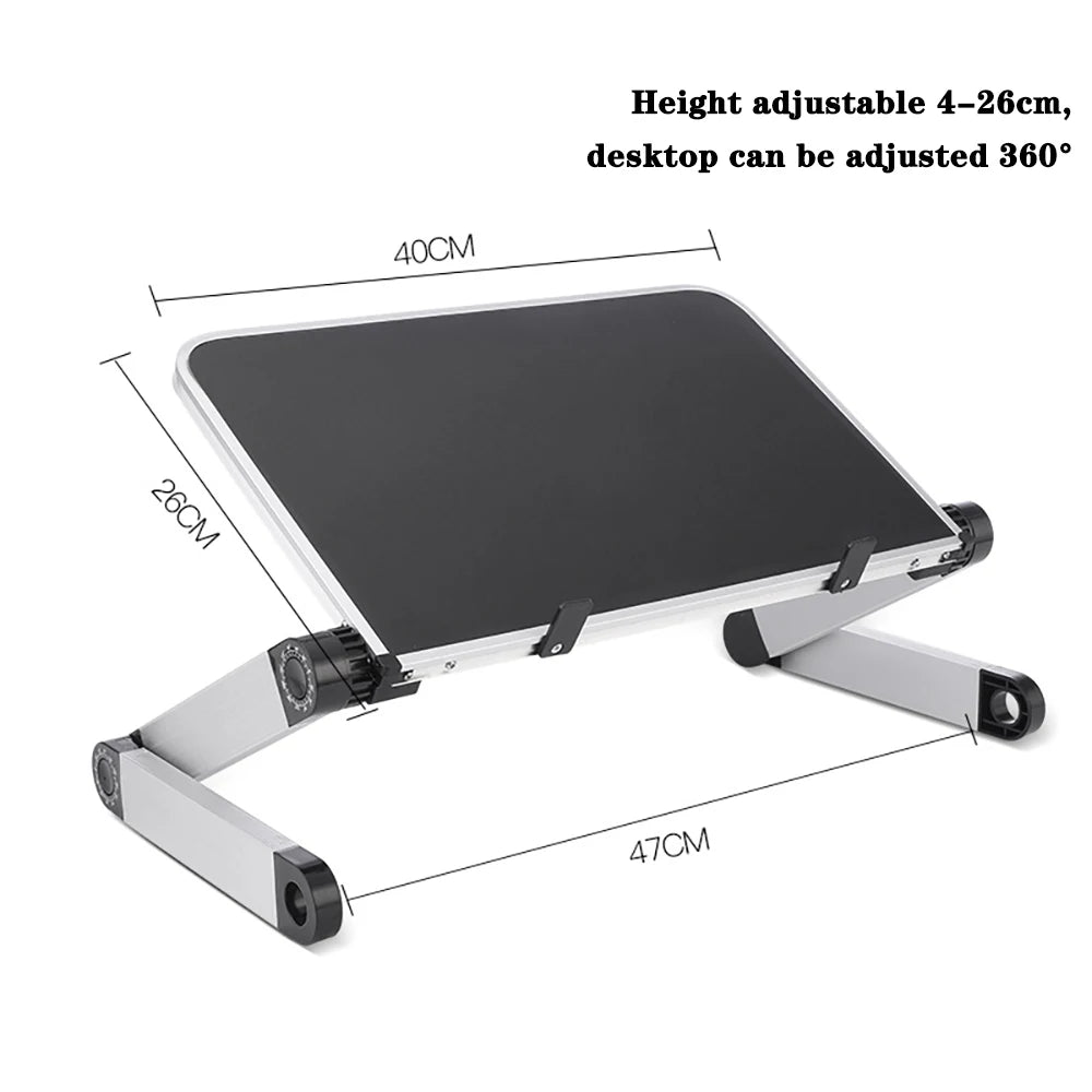 Adjustable Laptop Desk Stand Portable Aluminum Ergonomic Lapdesk For TV Bed Sofa PC Notebook Table Desk Stand With Mouse Pad