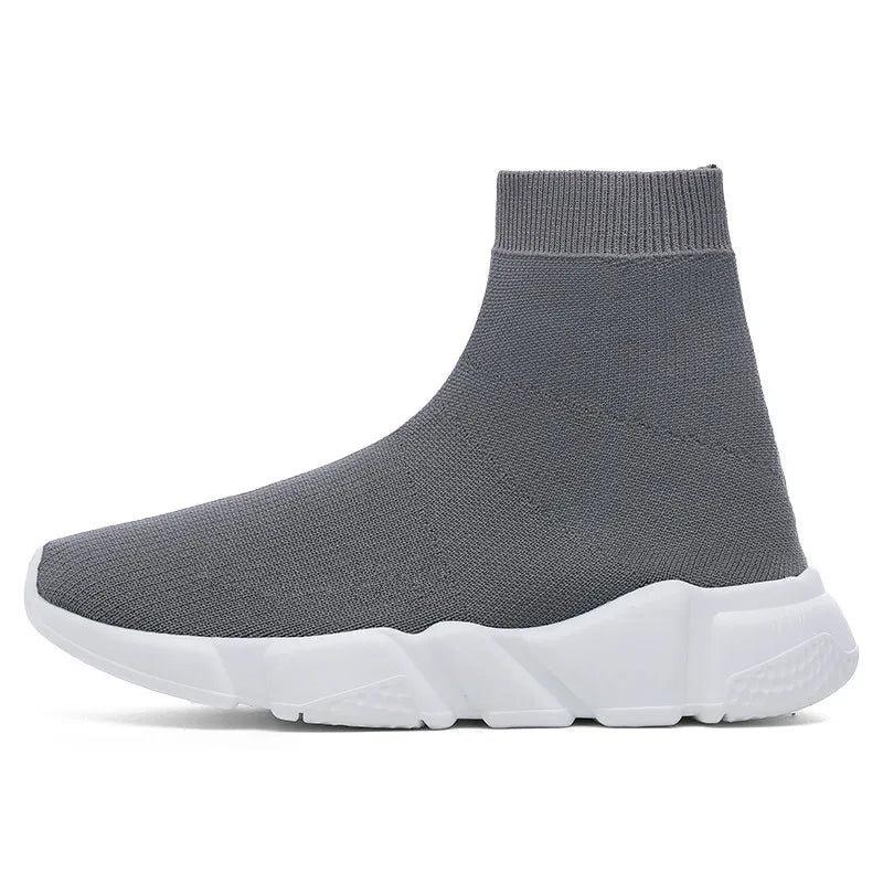 2023 Spring Sneakers For Men Black Slip-On Non leather Casual Shoes High Top Laceless Footwear Light Sock Shoes Fashion Unisex