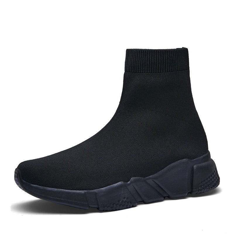 2023 Spring Sneakers For Men Black Slip-On Non leather Casual Shoes High Top Laceless Footwear Light Sock Shoes Fashion Unisex