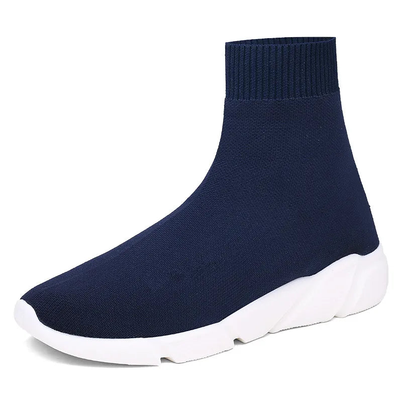 2023 Spring Sneakers For Men Black Slip-On Non leather Casual Shoes High Top Laceless Footwear Light Sock Shoes Fashion Unisex