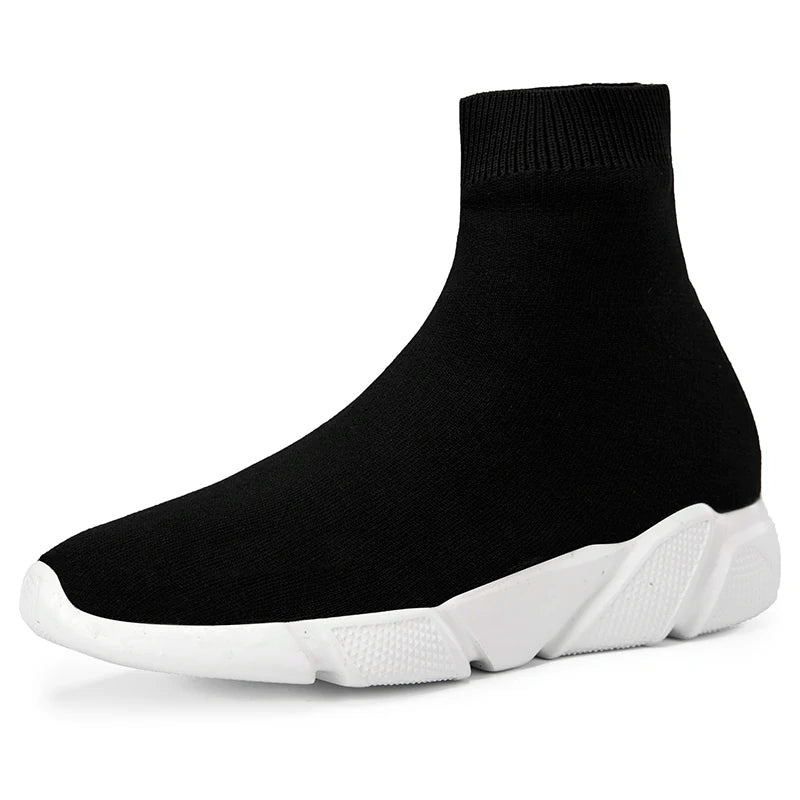 2023 Spring Sneakers For Men Black Slip-On Non leather Casual Shoes High Top Laceless Footwear Light Sock Shoes Fashion Unisex