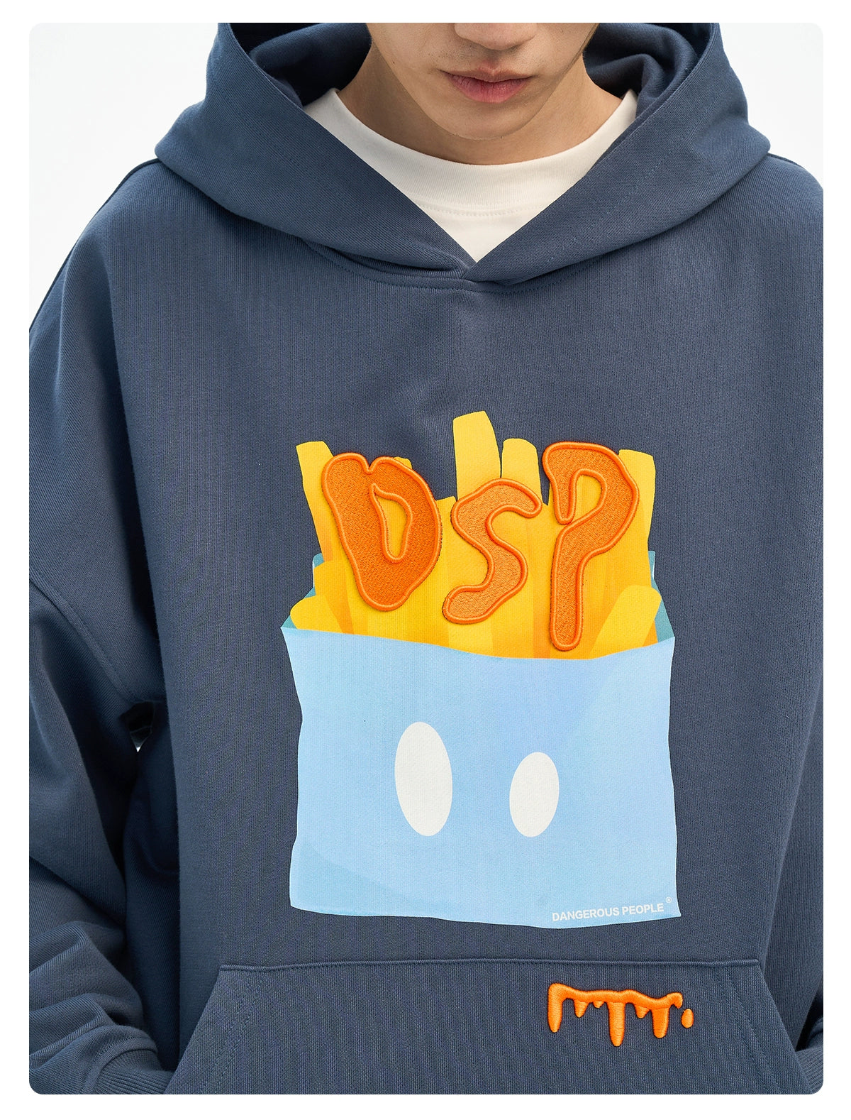 Heavy Weight DSP French Fries Couple Pullover Hooded Sweatshirt