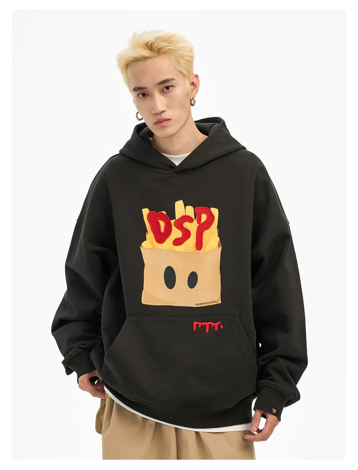 Heavy Weight DSP French Fries Couple Pullover Hooded Sweatshirt