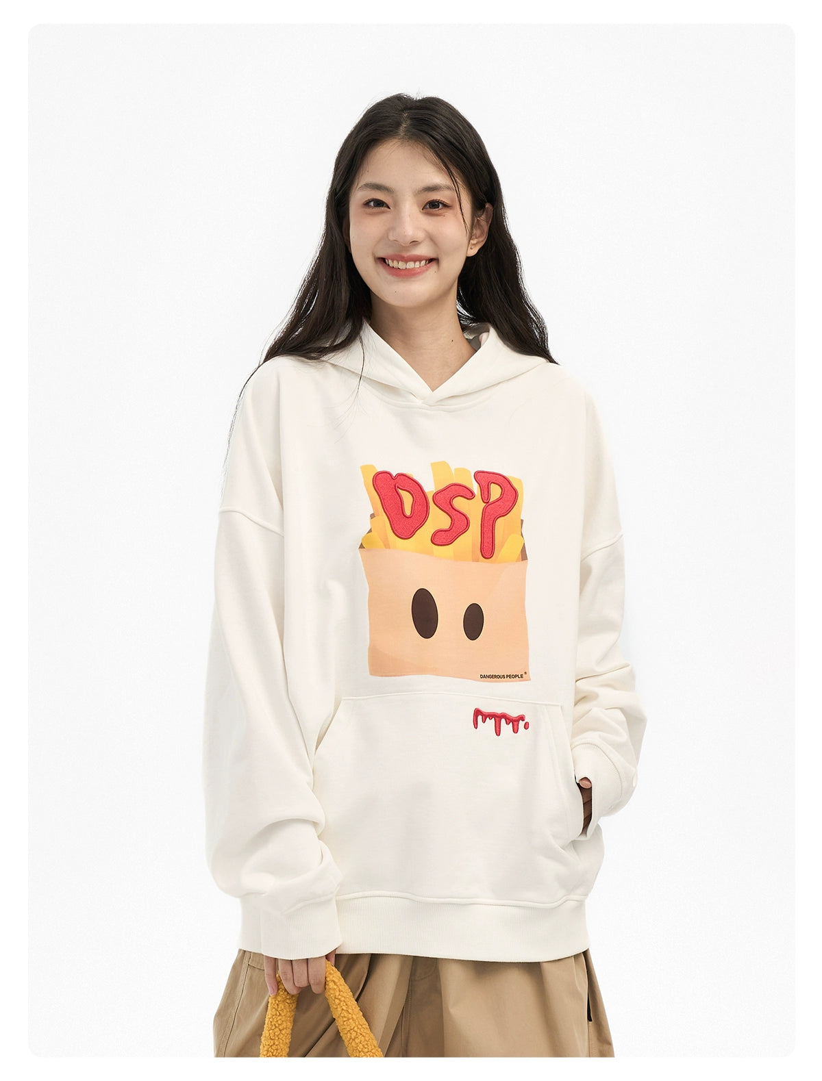 Heavy Weight DSP French Fries Couple Pullover Hooded Sweatshirt