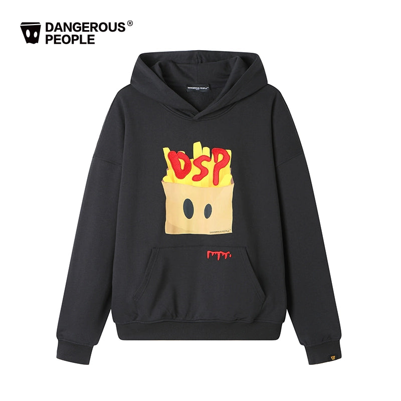 Heavy Weight DSP French Fries Couple Pullover Hooded Sweatshirt