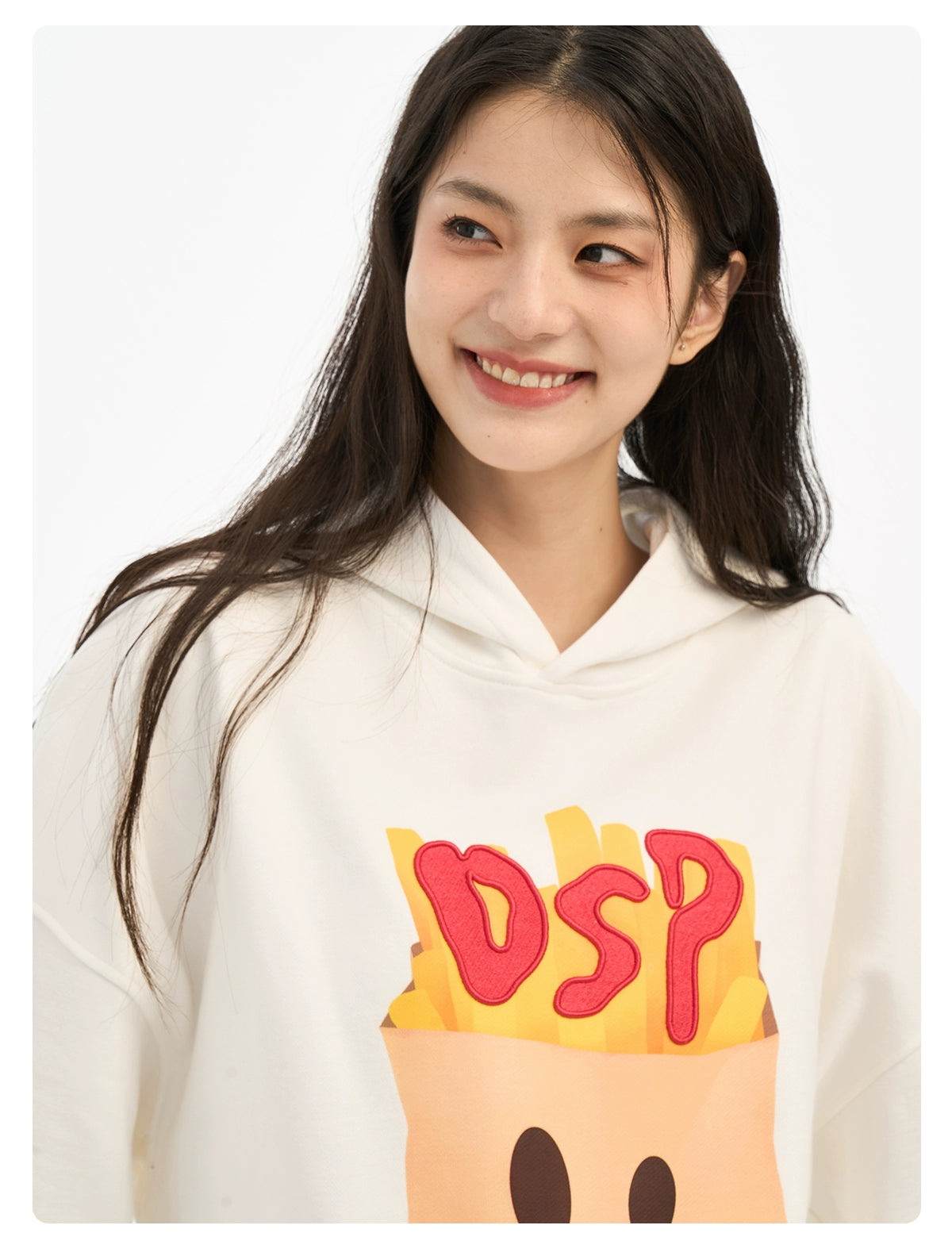 Heavy Weight DSP French Fries Couple Pullover Hooded Sweatshirt