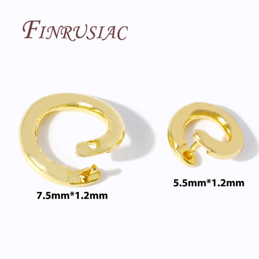 10-30Pcs/Lot 5.5/7.5mm Single Loop Open Jump Rings 18K Gold Plated Split Rings Connectors For Jewelry Making,Findings For DIY