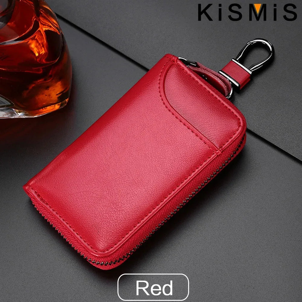 Genuine Leather KeyChain Unisex Key Bag Multifunction Organizer Wallet Holder Smart Housekeeper Car Small Key Case Keys Pouch