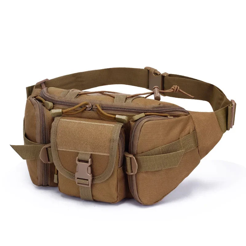 Men Tactical Waist Bag Nylon Fanny Pack Travel Hip Belt Bum Sports Bag Outdoor Cycling Travel Waistpack Pouch Belt Bag Camping