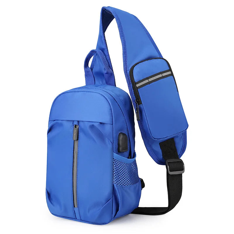 New Men's Chest Bag Large Capacity Oxford Cloth Men's Crossbody Chest Bag Outdoor Travel Shoulder Bag