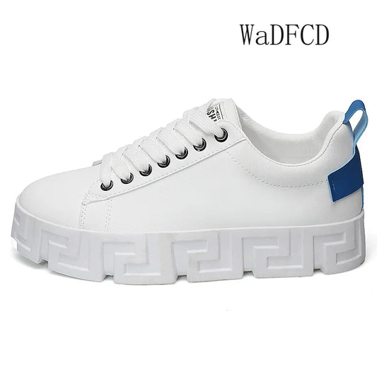 Chunky Sneaker Plus Size45 Men Designer Board Shoes Fashion Casual Microfiber Leather Upper Height Increased Flat Platform Shoes