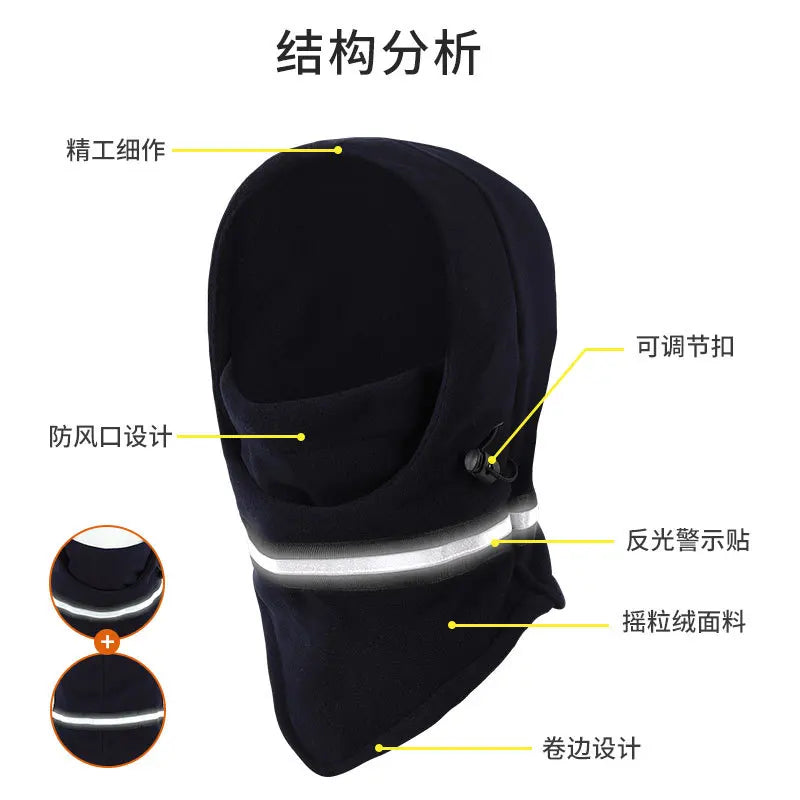 New Style Winter Neck Gaiter Face Mask Windproof Reflective Stripe Polar Fleece Balaclava For Motorcycle Ski