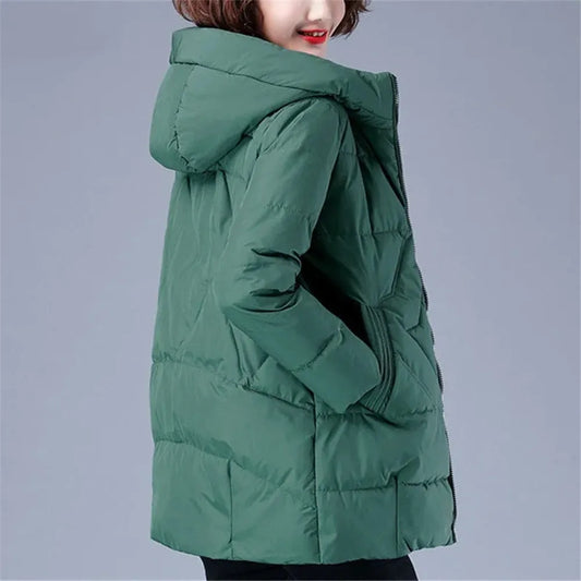 New Loose Women Snow Jacket 3XL 4XL 2022 Winter Women Jacket Warm Parkas Female Thicken Coat Cotton Padded Long Hooded Outwear