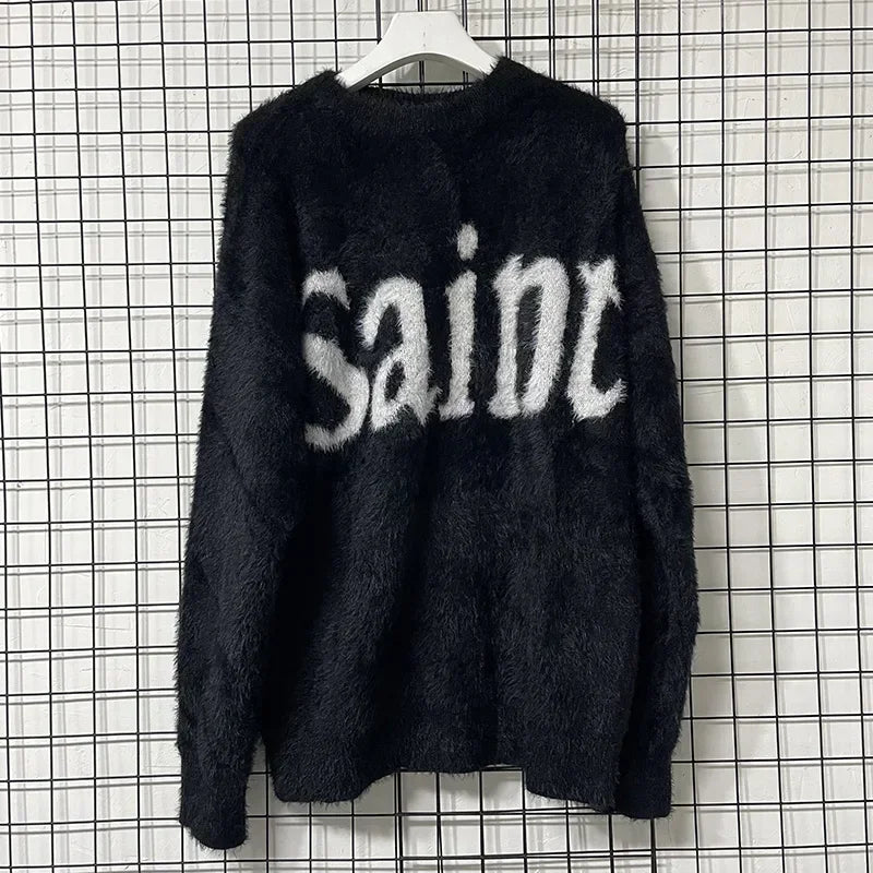 24FW Top Quality Casual Fashion Knitted Sweatshirts Men Women Classic Letter Logo Jacquard Saint Sweater Loose Pullovers