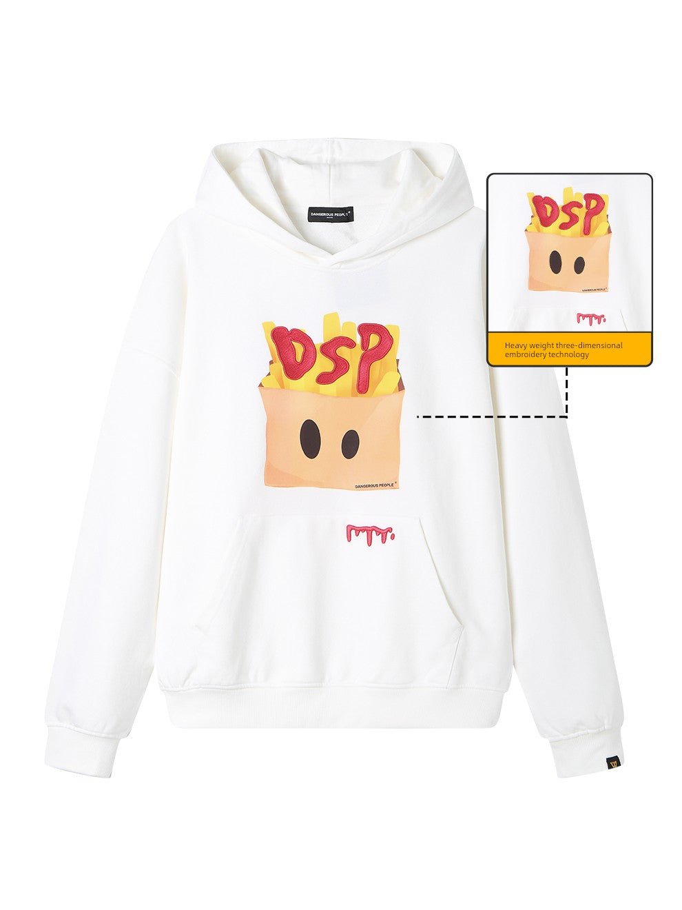 Heavy Weight DSP French Fries Couple Pullover Hooded Sweatshirt