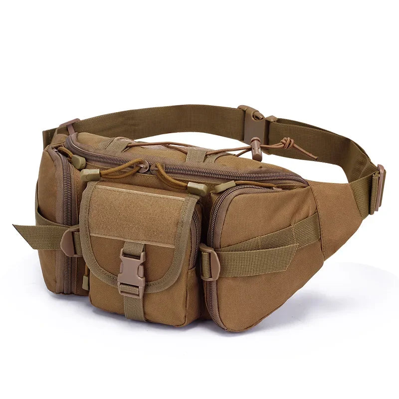 Men Tactical Waist Bag Nylon Fanny Pack Travel Hip Belt Bum Sports Bag Outdoor Cycling Travel Waistpack Pouch Belt Bag Camping