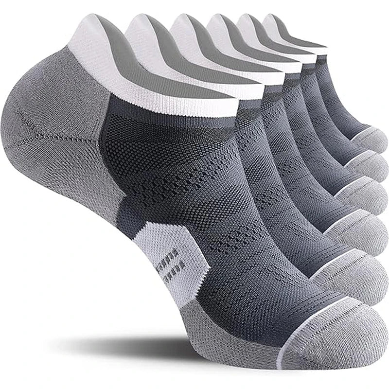 5 Pairs Men's Running Ankle Socks Athletic Fitness Casual Running Socks Breathable Low Cut Athletic Tab Socks