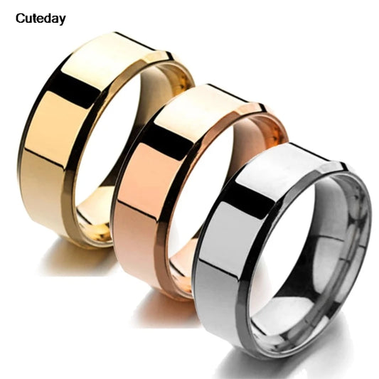 Fashion Charm Jewelry Ring for Men Women Stainless Steel Black Rings Wedding Engagement Band Quality Matte Male Jewelry