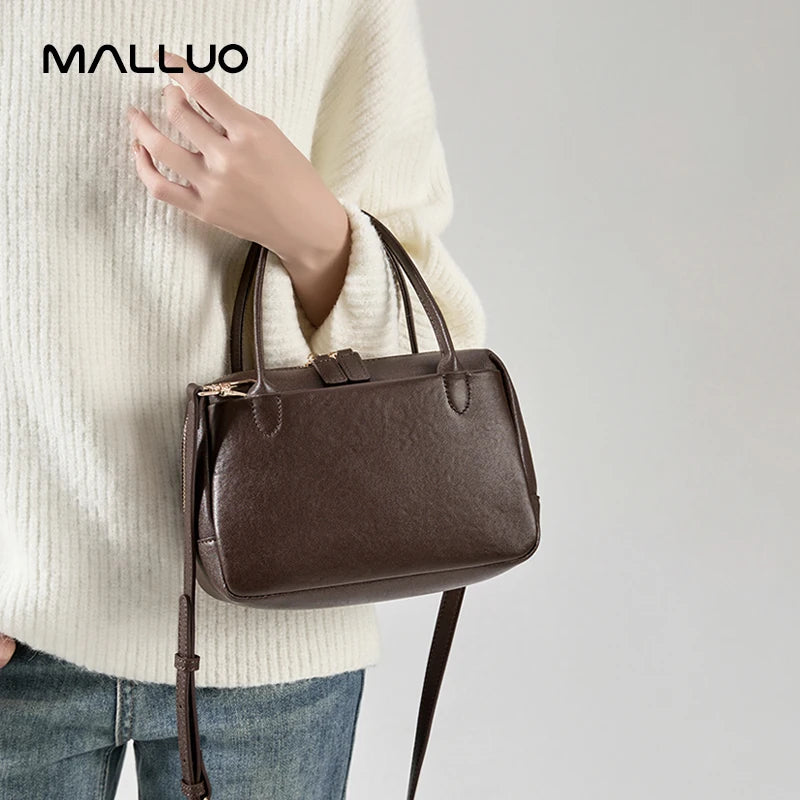 Natural Cow Genuine Leather Handbags Women High Quality Shoulder Bag Female Fashion Retro Luxury Designer Cowhide Crossbody Bags