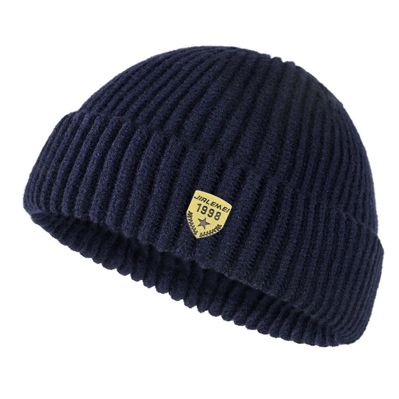 Men Skullcap Winter Street Style Hip Hop Brimless Baggy Melon Cap Cuff Docker Fisherman Beanies Hats Warm Knitted Bonnet