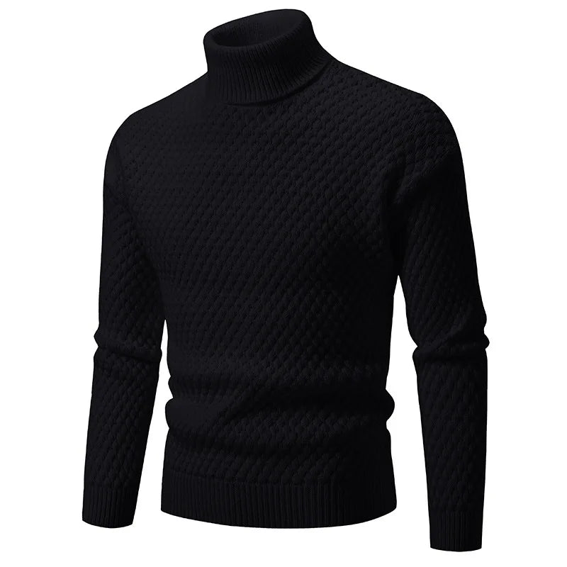 2024 Autumn Winter Turtleneck Sweater Men Slim Fit Knit Pullovers Fashion Warm Casual knitted Sweater Mens Long Sleeve Pullovers