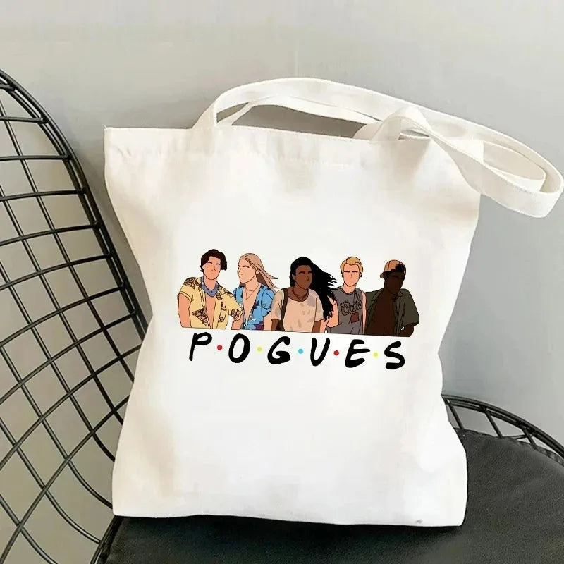 Pogue Life Letter Print Women Tote Shoulder Bags Graphic Lady Shopper Bag Eco Large-capacity Causal Canvas Handbag for Female