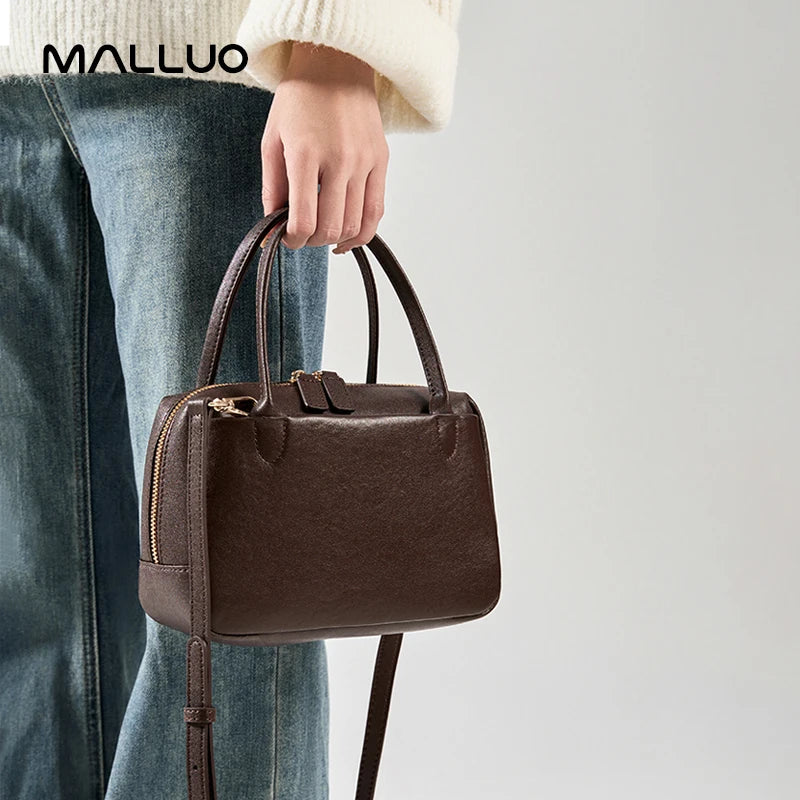 Natural Cow Genuine Leather Handbags Women High Quality Shoulder Bag Female Fashion Retro Luxury Designer Cowhide Crossbody Bags