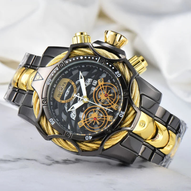 New waUndefeated Watches Reserve Bolt Zeus Mens Chronograph INVICTO Luxury Stainless steel Watch Invincible Relógio Masculino