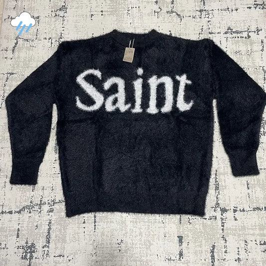 24FW Top Quality Casual Fashion Knitted Sweatshirts Men Women Classic Letter Logo Jacquard Saint Sweater Loose Pullovers