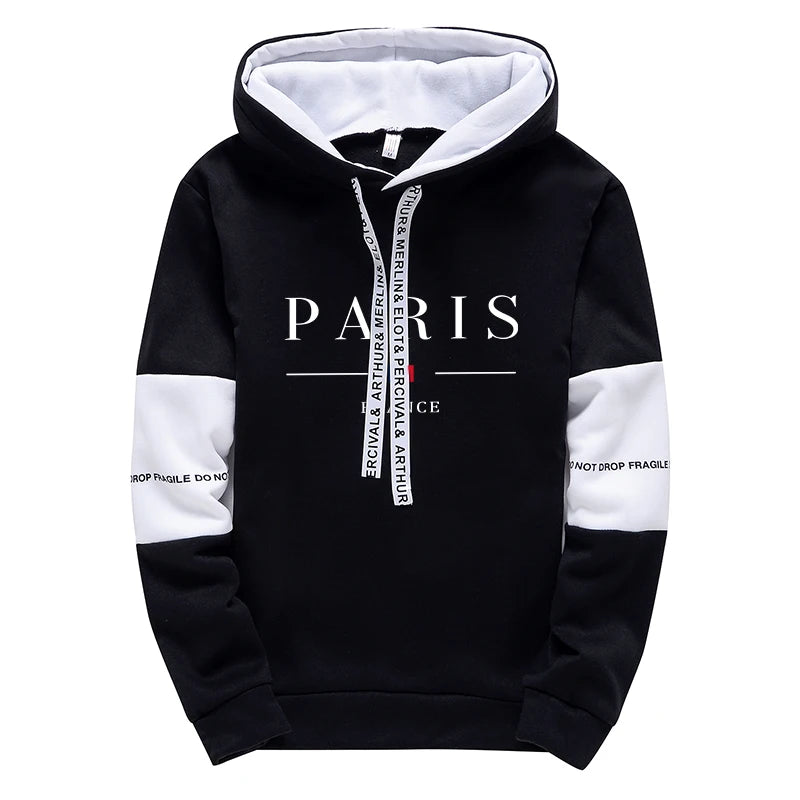 2025 Hot Sale Mens Autumn Fashion Tracksuit Hooded Sweatshirts Jogger Pants High Quality Paris Printed Casual Sport Jogging Suit