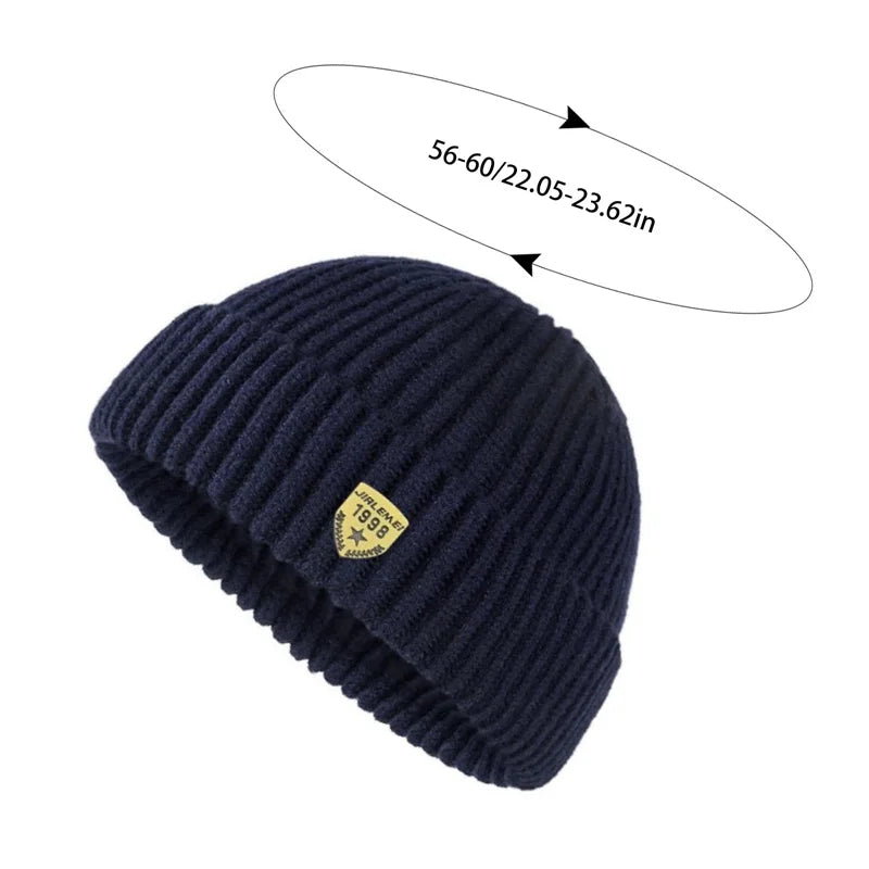 Men Skullcap Winter Street Style Hip Hop Brimless Baggy Melon Cap Cuff Docker Fisherman Beanies Hats Warm Knitted Bonnet