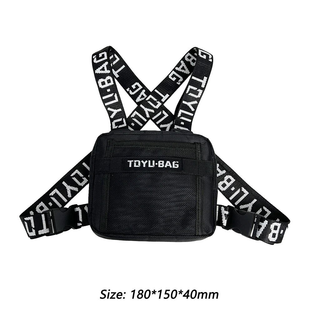 Fashion Chest Rig Bag Adjustable Women Men Vest Fanny Pack Nylon Outdoor Hip Hop Streetwear Travel Waistcoat Bags