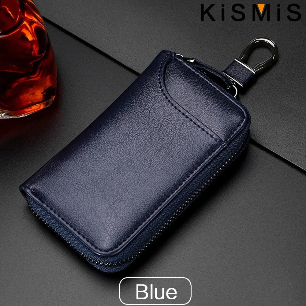 Genuine Leather KeyChain Unisex Key Bag Multifunction Organizer Wallet Holder Smart Housekeeper Car Small Key Case Keys Pouch