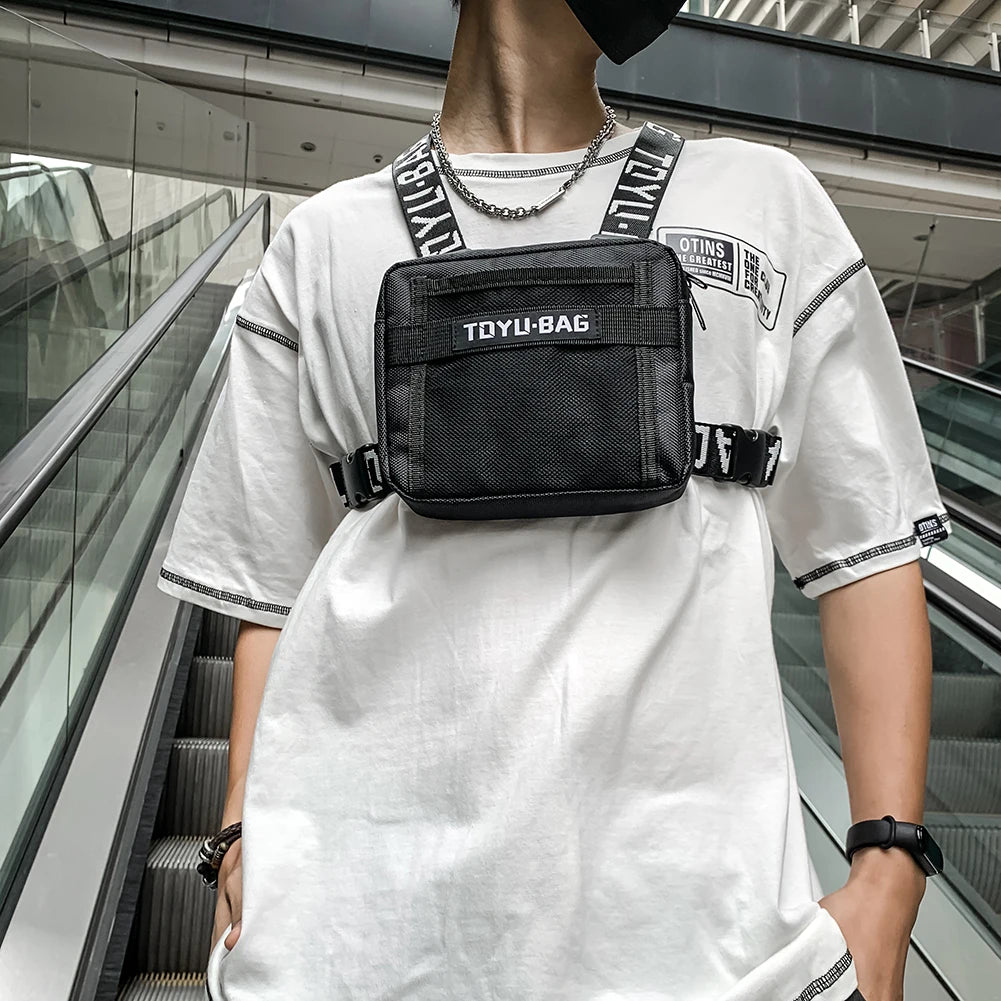 Fashion Chest Rig Bag Adjustable Women Men Vest Fanny Pack Nylon Outdoor Hip Hop Streetwear Travel Waistcoat Bags