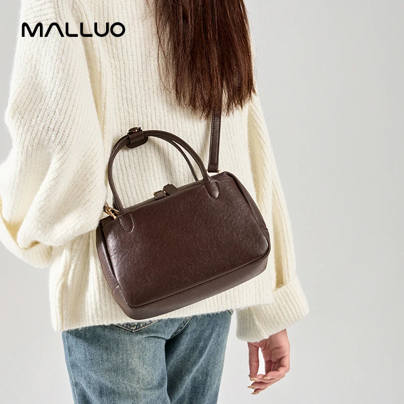 Natural Cow Genuine Leather Handbags Women High Quality Shoulder Bag Female Fashion Retro Luxury Designer Cowhide Crossbody Bags