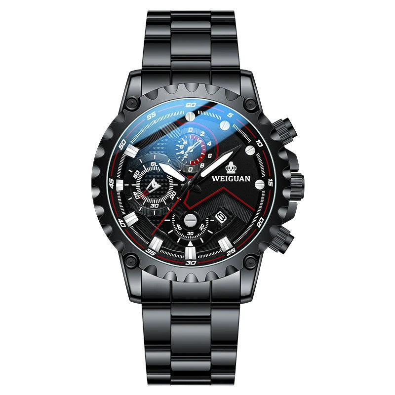 UTHAI CQ291 New casual and fashionable quartz watch with stainless steel strap, calendar reading second, night light men's watch