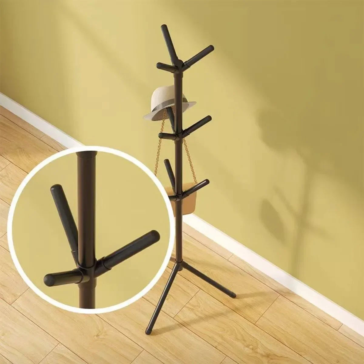 Clothes and Hats Rack Floor To Floor Bedroom Coat Hook Bedroom Vertical Tree Branch Shape Holder Hat Scarf Handbag Storage Hange