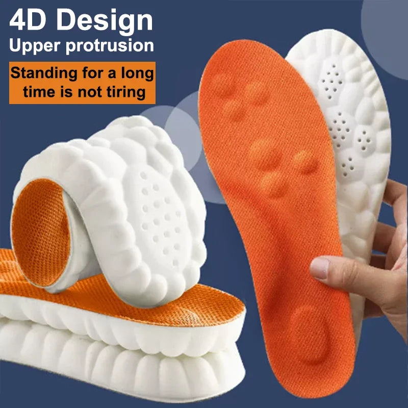 High Elasticity Latex Sport Insoles Soft Shoe Pads Arch Support Orthotic Insoles Breathable Deodorant Shock Absorption Cushion