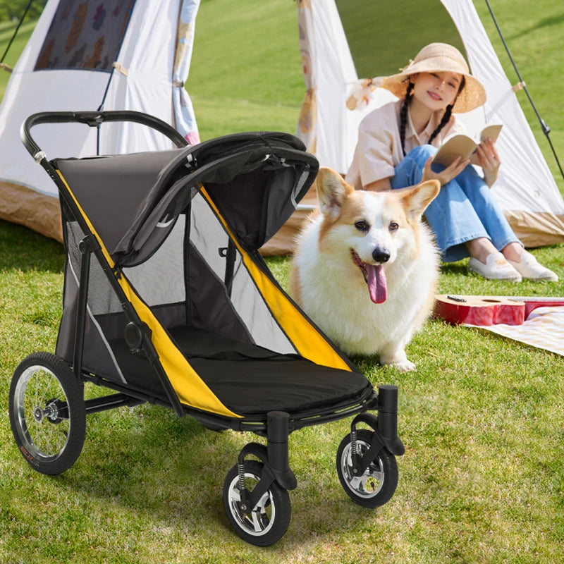 Wholesale One-hand Folding System Bello Pet Stroller Large Dog Stroller Pet For 40kg Large Dogs