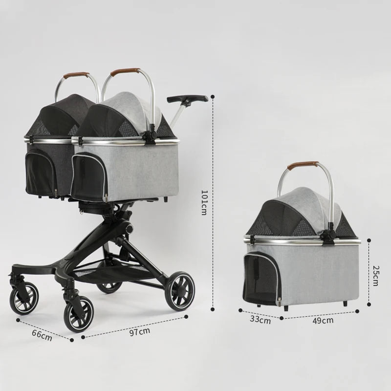 Wholesale Luxury Pet Gear Double Pet Jogging Twin Pet Stroller For Dogs And Cats