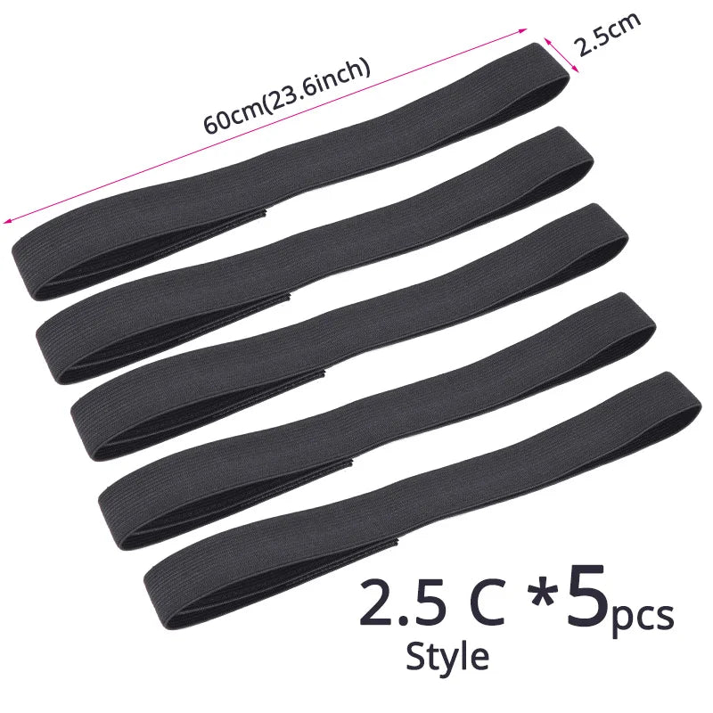 5Pcs/Lot Edge Melt Band For Wigs 60Cm Elastic Band For Hair Black Wig Headband Lace Band For Edge Wig Accessories Tool Wholesale